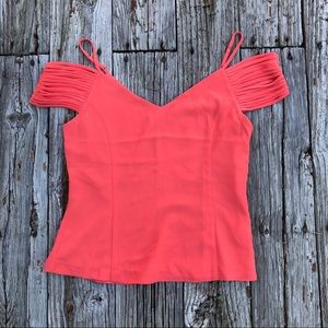 Naked Zebra Coral Off the Shoulder Top